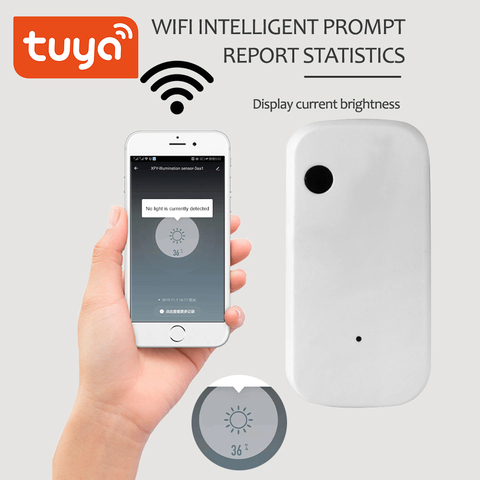 Tuya Light Sensor Brightness Detector Smart Home Security Linkage Illumination Sensor Wireless Remote Control Smart life App ► Photo 1/5