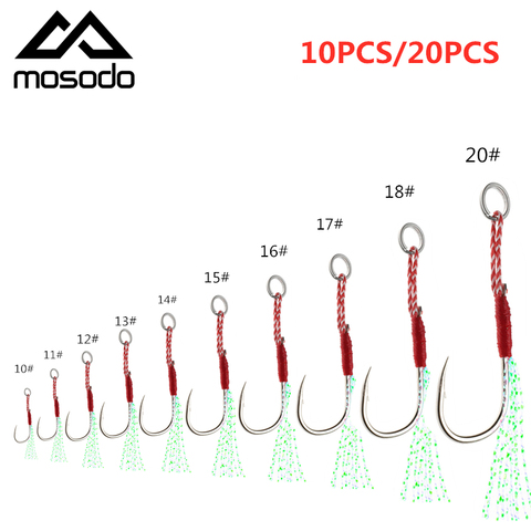 Mosodo Jig Head Hook Cast Jigs Assist Hook Fishing Hooks Barbed Hook Feather Hook Fish Hook With Feather Sea Fishing Hook ► Photo 1/6