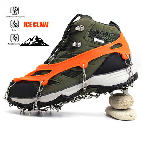 Hot Sale Crampons Shoe Covers Wear-resistant 18 Teeth Ice Snow Shoe Spiked Grips Cleat Crampons Climbing Anti Slip Shoe Cover ► Photo 1/6
