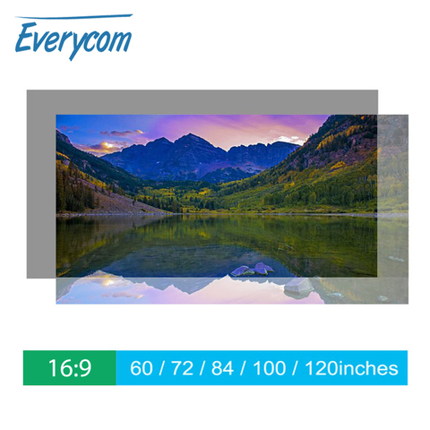 Everycom Projector Screen Reflective Enhance Brightness 60 100 120inch Fabric Cloth Projection Screen Portable for all Projector ► Photo 1/6