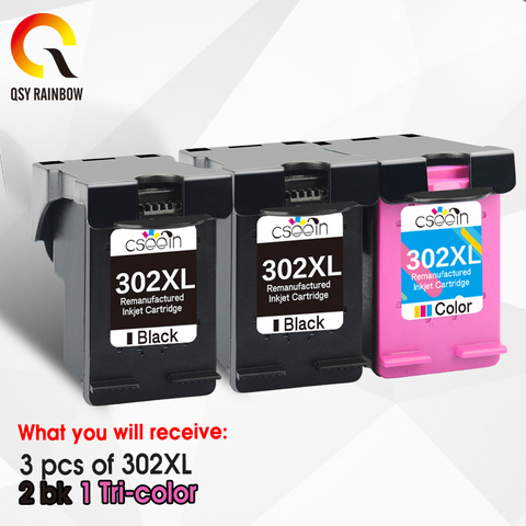 QSYRAINBOW 302XL ink Cartridge Replacement for HP 302 HP302 XL Ink Cartridge for Deskjet 1110 1111 1112 2130 2131 printer ► Photo 1/6