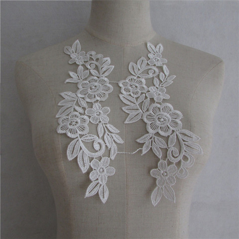 Fashion style Embroidery Applique Lace Fabric Collar DIY Sewing Lace neckline Clothing Accessories Scrapbooking A pair of sale ► Photo 1/5