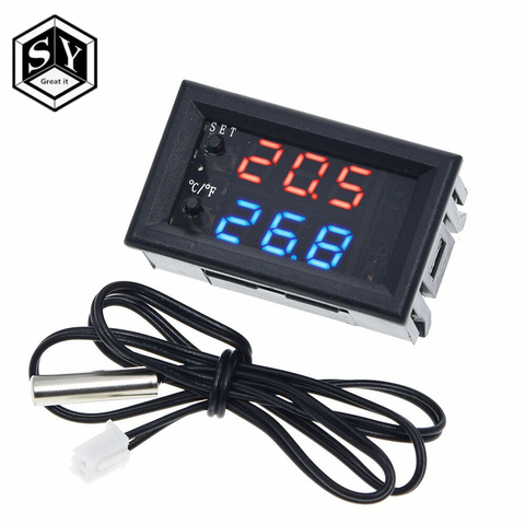 1PCS W2809  W1209WK Digital LED Thermostat Temperature Controller Smart Temp Sensor Board Module 12V DC + Waterproof NTC Sensor ► Photo 1/6