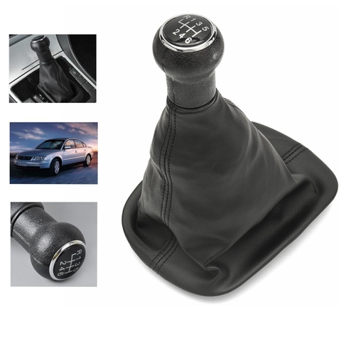 6 Speed Car Gear Shift Knob Lever Shifter Stick Gaiter Boot Cover For VW Passat B5 B5.5 B6 1996-2005 ► Photo 1/6