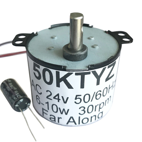 50KTYZ 24V 220V AC Micro Permanent Magnet Electric Synchronous Motor 220V 24V Slow Speed 1 To 120RPM Forward Reverse CW/CCW ► Photo 1/6