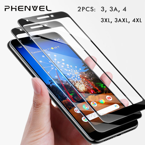 2 Pack Safety Protective Glass For Google Pixel 3 4 3A Full Cover Screen Protector For pixel 3A 4 XL 9H Tempered Glass Film ► Photo 1/6