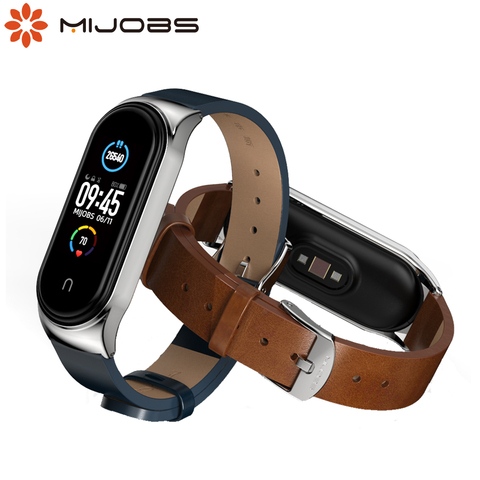 Mi Band 5 Strap PU Leather Correa Bracelet for Xiaomi Mi Smart Band 5 Mi Bend 4 Opaska Mi Band 3 Xiami Miband Wristband Pulseira ► Photo 1/6