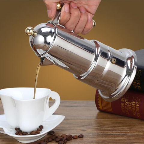 Thickened Italian Espresso Maker Stainless Steel Mocha Coffee Maker Pot for Stovetop or Induction Home Use ► Photo 1/6