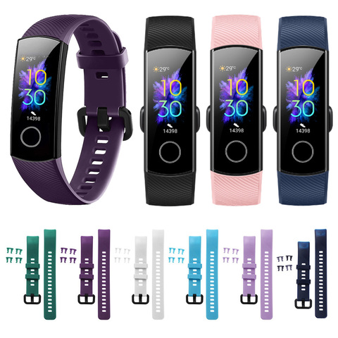 Classic Silicone Watch Band Replacement Bracelet Strap For Huawei Honor Band 5 4 Colorful Soft Sports Wristbands ► Photo 1/6