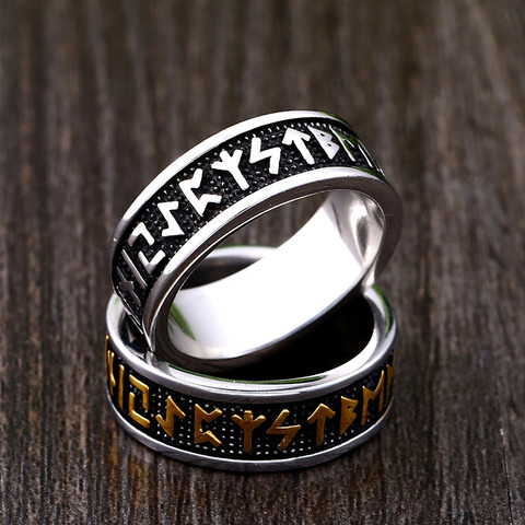 steel soldier  viking rune cool stainless steel ring smooth fashion popular north europe gift amulet jewelry ► Photo 1/6