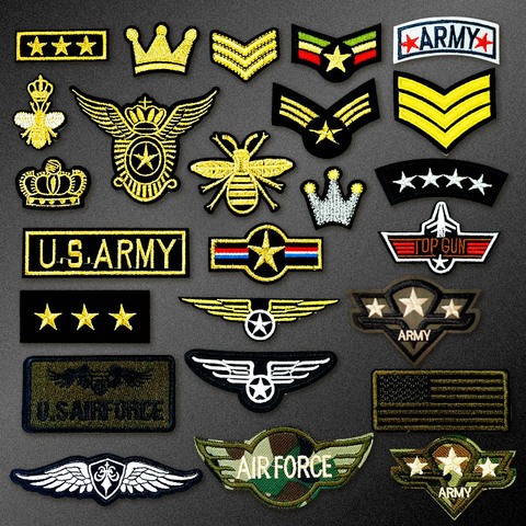 U S ARMY EMBLEM TOP GUN Iron On Patch Embroidered Applique Sewing Clothes Stickers Garment Apparel Accessories Badges Patches ► Photo 1/6