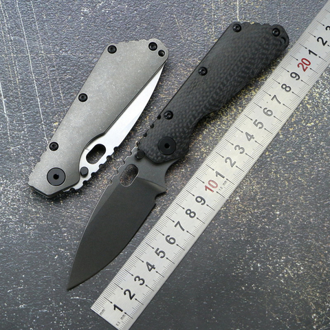 Customized SNG folding knife D2 blade titanium nudist/pits/CF handle copper washer outdoors hunting utility survival knives tool ► Photo 1/6