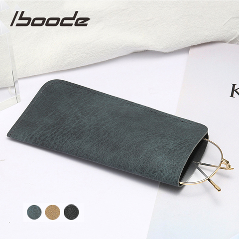 iboode Soft Leather Reading Glasses Bag Case Waterproof Solid Sun Glasses Pouch Simple Eyewear Storage Bags Eyewear Accessories ► Photo 1/6
