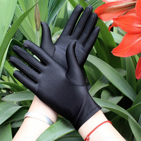 Summer Women Ladies Sun UV Protection Outdoor Solid Color Driving Gloves  Spandex
