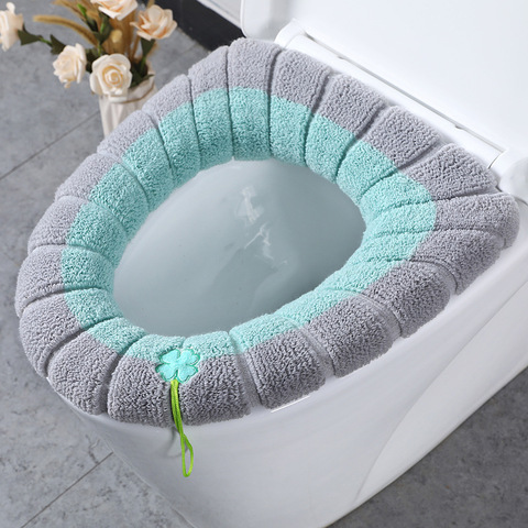 Thickened Toilet Cushion Winter Soft Washable Common Nordic Toilet  Seat Pads  Household Bathroom Lavatory Cushion Toilet Set ► Photo 1/5