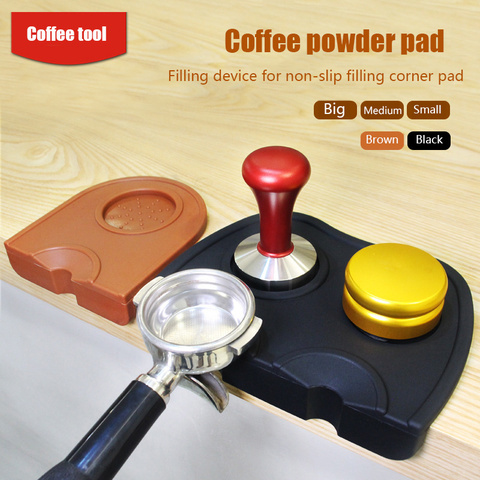 Silicone Fluted Coffee Mat Non-Slip Espresso Tampering Mat Tamper Holder Tamper Mat Dropped Edge Corner Tamp Mat Pad Tool ► Photo 1/6