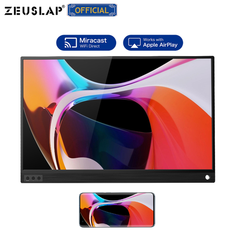 ZEUSLAP 15.6inch Wireless USB C HDMI-Compatible FHD IPS Screen Portable Monitor for iphone XiaoMi 8 switch ps5 huawei mate40 rs ► Photo 1/6