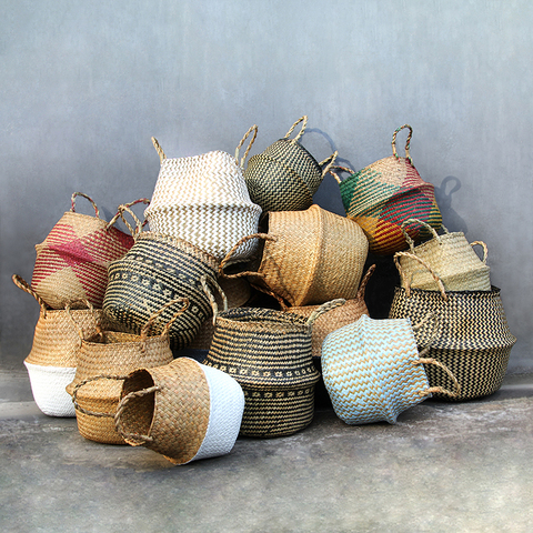 100% Handmade Plant Fiber Fabric Baskets  Woven Basket  Basket Storage Use for Storage or For Potted Plants  Baskets ► Photo 1/6
