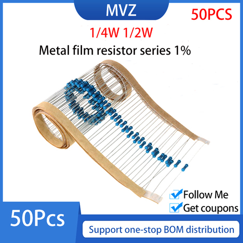 Metal film resistor series 1% 1/4W Watt 3.6K 3.9 4.3 4.7 5.1 K 5.6 6.2 6.8 7.5 KR 8.2 9.1 10 12 15KOhm 18 20 22 24 27 30 33 KOhm ► Photo 1/6