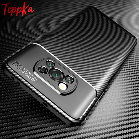 For Xiaomi POCO X3 NFC Case Soft Silicon Cover Carbon Fiber TPU Shockproof Case For F2 Pro Redmi Note 9S 9 9A 9C Mi 10T Pro Lite ► Photo 1/6