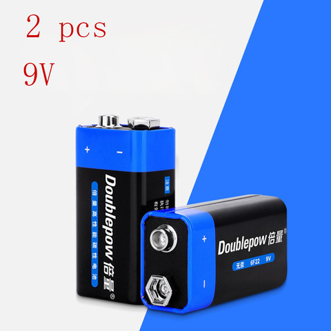 2 PCS NEW 9V battery disposable carbon 9 battery multimeter alarm microphone 6F22 iron case dry battery ► Photo 1/5