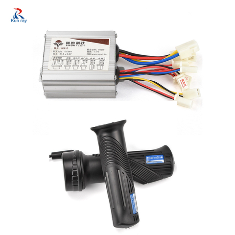 Electric Bike Controller Electric Scooter 500W 24V 36V 48V YK31C Brush Controller , Throttle Grip Set for Electric Miniscooter ► Photo 1/5
