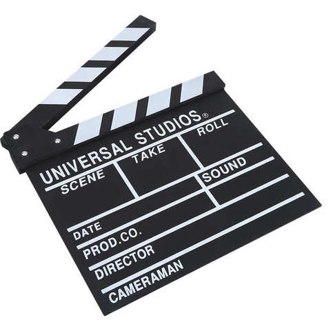 Wooden Director Scene Clapperboard TV Movie ClapperBoard Film Cut Prop 30 x 27cm ► Photo 1/6