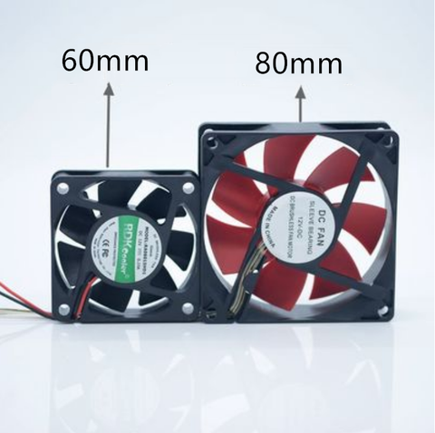 6cm 8cm chassis cooling fan,3pin + 4P, double connector, black frame red leaf suitable for 60mm 80mm water-cooled radiator ► Photo 1/4