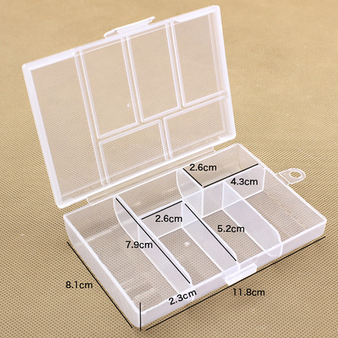 6 Grid Transparent Plastix Box Jewelry/Tools Storage Boxes Component Parts Small Hardware Container Toolbox ► Photo 1/6