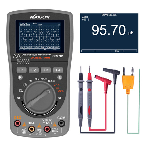 KKmoon KKM781 Digital Storage Scopemeter 2-in-1 Digital 40MHz 200Msps/S Oscilloscope OSC 6000 Counts True RMS Multimeter ► Photo 1/6