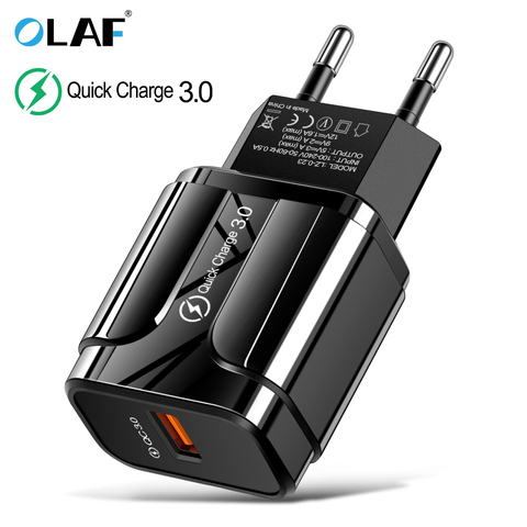 3A Quick Charge 3.0 USB Charger EU Wall Mobile Phone Charger Adapter for iPhone X MAX 7 8 QC3.0 Fast Charging for Samsung Xiaomi ► Photo 1/6