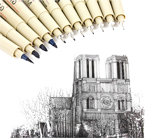 0.05~1cm needles pen Professional drawing  fiber sketch sign pen for designer architect office school DP028 ► Photo 1/3