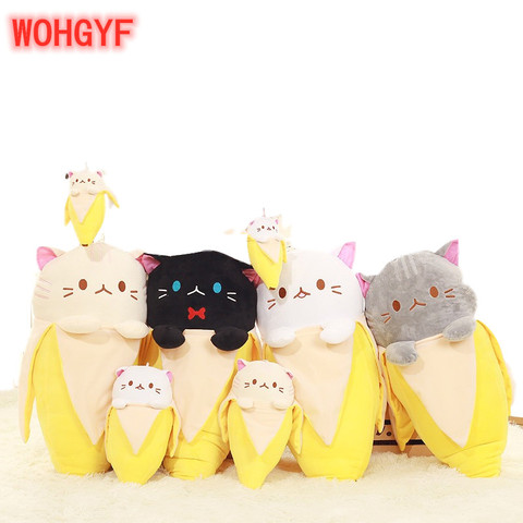 90cm Kawaii Funny Dog With Banana Plush Stuffered Dolls Long Bed Pillow  Good Sleeping Pillow Baby Gifts Banana Pendant Keychain