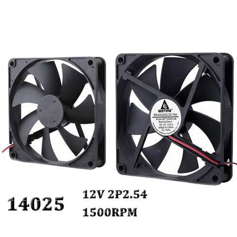 Gdstime 1 Piece DC 140mm 12V 2Pin 140x140x25mm 14025 CPU Computer Case Cooling Fan 140mm x 25mm 14cm PC Cooler 5.5 inch ► Photo 1/6