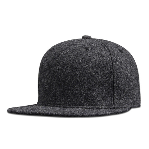 Man Plus Size Fitted Baseball Cap Big Size Hip Hop Wool Hat Back Closed Large Size Felt Snapback Cap 56cm 58cm 60cm 62cm 64cm ► Photo 1/5