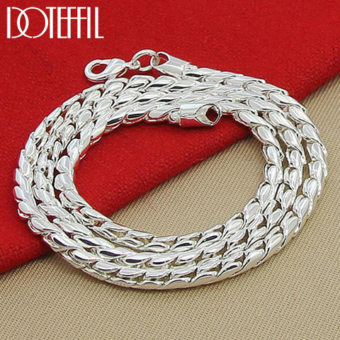DOTEFFIL 925 Sterling Silver Snake Necklace 4mm Silver 20 Inches Chain Necklace For Weomen Fashion Jewelry Wholesale ► Photo 1/5