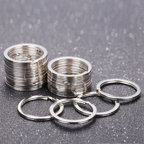 100Pcs Key Ring Top Silver Color Key Chain Flat Rings for Keychain Round 25mm Diy Split Keyrings Jewelry Llaveros Hombre Chaveir ► Photo 1/6