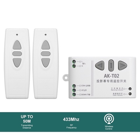 Smart Home 433Mhz AC 110V 220V Motor Remote Controller Wireless Remote Control Switch for Projection Screen Controller Motor ► Photo 1/6