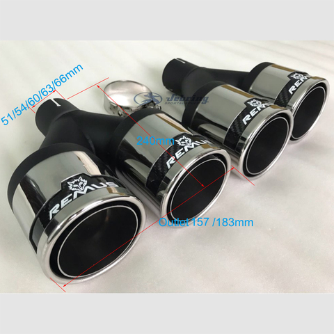 1 pcs carbon fibre REMUS wolf Stainless steel double Universal Automobile exhaust pipe Muffler Car accessorie modification ► Photo 1/6