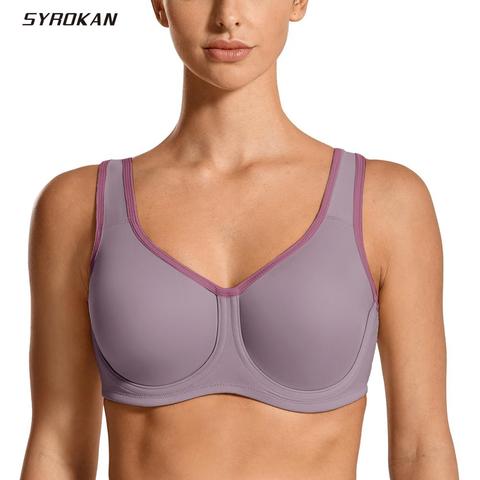 SYROKAN Women's Max Control Solid Plus Size High Impact Underwire Sports Bra ► Photo 1/6