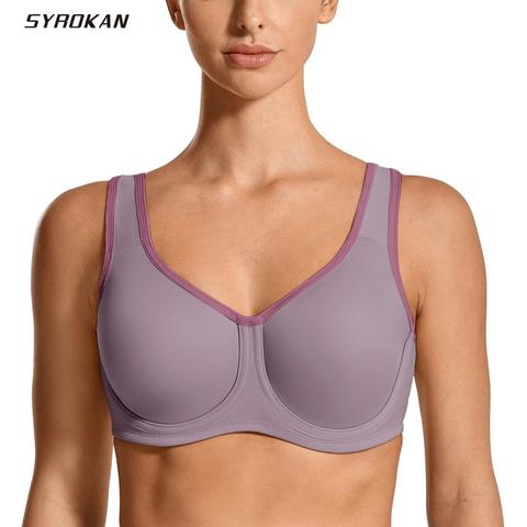 SYROKAN Women's Max Control Solid Plus Size High Impact Underwire Sports Bra ► Photo 1/6