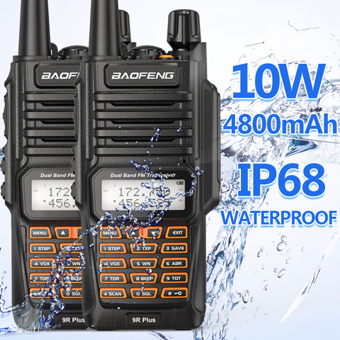 2PCS Baofeng UV-9R Plus 10W 4800mAh Dual Band 136-174/400-520MHz IP68 Waterproof Ham Radio BF-UV9R Walkie Talkie 10KM Range ► Photo 1/6