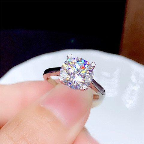 Moissanite Ring 0.5CT 1CT 2CT 3CT VVS Lab Diamond Fine Jewelry for Women Wedding Party Anniversary Gift Real 925 Sterling Silver ► Photo 1/6