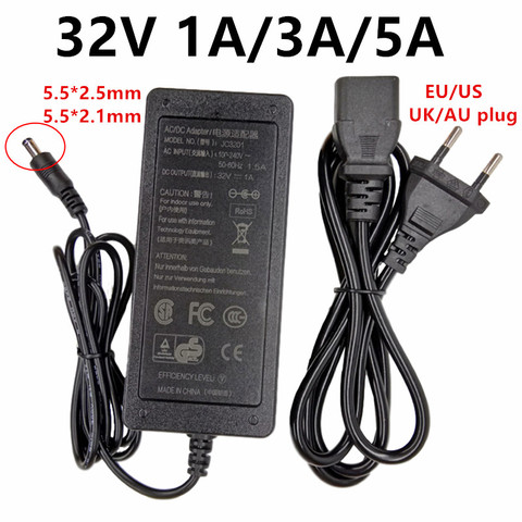 32V 1A 3A 5A universal 110V 220V AC to DC Power Adapter Supply 32 Volt ac dc Adaptor 32V ac/dc adaptador 5.5x2.5mm switching ► Photo 1/6
