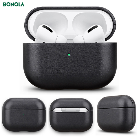 Bonola Native Italian Leather Case for AirPods Pro Seamless Fit Full Protection Cases for Apple AirPods 3/2 Tactile Feel Cover ► Photo 1/6