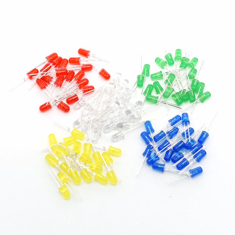 100pcs 5mm LED diode Light Assorted Kit DIY LEDs Set White Yellow Red Green Blue electronic diy kit ► Photo 1/6