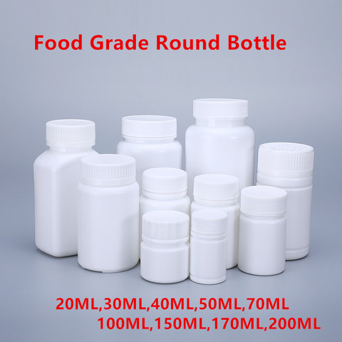 Empty plastic Medicine Bottles with screw cap Pill Tablet Container 20ML,30ML,40ML,50ML,70ML,100ML,150ML,170ML,200ML ► Photo 1/6