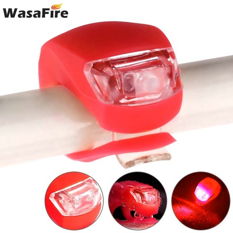 WasaFire Silicone LED Bike Lights Waterproof Bicycle Head Front Light Cycling Wheel Flash Rear Lamp Night Warning Taillight Gift ► Photo 1/6