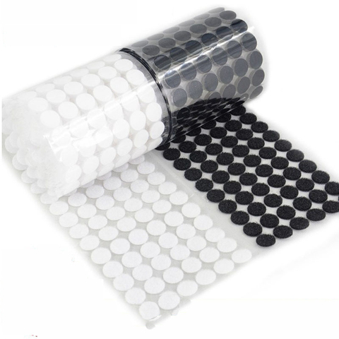 Self Adhesive Fastener Tape Dots 10/15/20/25/30mm Velcros Adhesive Magic Tape White Black Round Hook Loop Boob Tape Strong Glue ► Photo 1/6