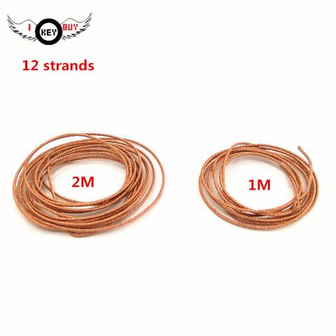 I KEY BUY 1M/2M Length Speaker Lead Wire 12 Strands Braided Copper Cable DIY Repair for  5